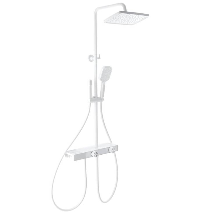 Душевая стойка Wonzon & Woghand WW-B4161-MW белая, с термостатом
