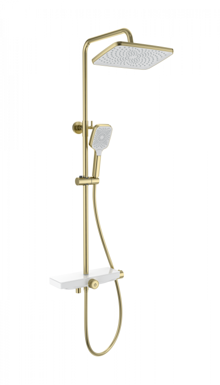 Душевая стойка Wonzon & Woghand WW-B3098-A-BG с термостатом, золото