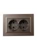 Розетка 2-местная с заземлением и шторками IEK Brite BR-R24-16-K45-F темная бронза фото 4