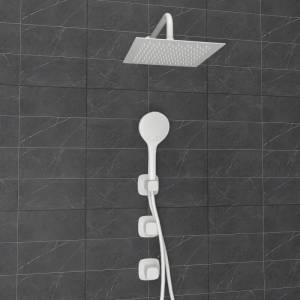 Душевой комплект Wasserkraft Saale A9551.266.146.254.328.156.155 встраиваемый, с верхней душевой насадкой и лейкой, белый