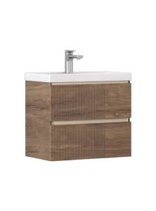 Тумба с раковиной Velvex Mondi акация темная, 60 см