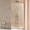 Душевая перегородка Vincea Walk-In (Волк-Ин) VSW-4WSL120CLGM-R профиль вороненая сталь, стекло прозрачное, 120x200