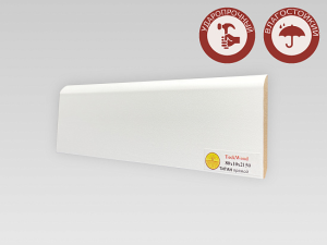 Плинтус МДФ TeckWood Титан Прямой Белый 2150x80x10