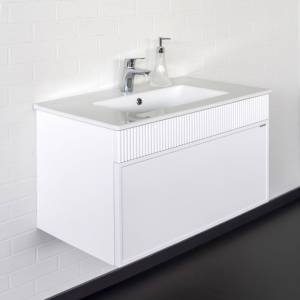 Тумба с раковиной Comforty Мадрид-80 00-00017865 подвесная, белая матовая