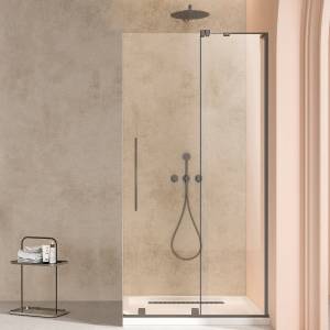 Душевая перегородка Vincea Walk-In (Волк-Ин) VSW-4WSL120CLGM-R профиль вороненая сталь, стекло прозрачное, 120x200