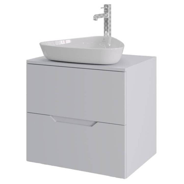 Тумба с раковиной Orange Line Li-60TuwMDF+B07-500W белая матовая, 60 см