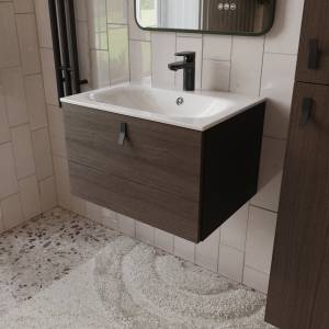 Тумба с раковиной Terminus Kontur KON10601200001O венге, графит, 60x38