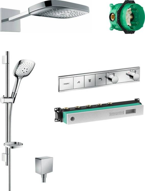 Душевой комплект Hansgrohe Raindance Select E 300 (3 jet) 26468000 + 27856000 + 26455000 + 15381000