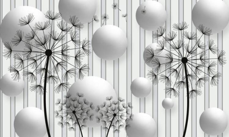 3D Фотообои Artegrafico «Абстракция с одуванчиками» ABS-036 канвас