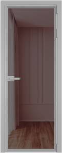 Межкомнатная дверь Profil Doors 1 AV цвет профиля Серебро, стекло безопасное 6 мм золотистая бронза 700x2000