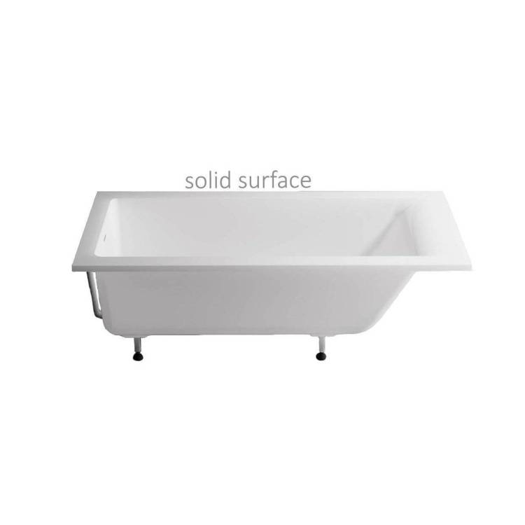Ванна из искусственного камня Астра-Форм Нейт Solid Surface 01010055+08010054 170x70 с щелевым переливом, с донным клапаном, белая матовая