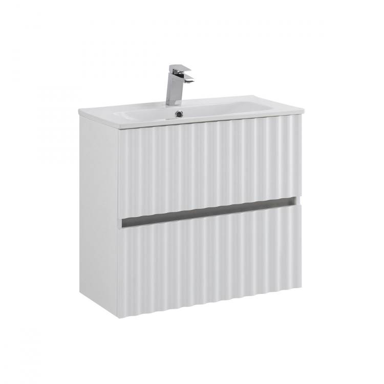 Тумба под раковину Art&Max Elegant AM-ELEGANT-600-2C-SO-BM-LED с LED подсветкой ручек, Белый матовый, 61x38.5x57