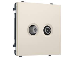 Комплект механизма TV розетки оконечной+SAT Ambrella Volt Sigma MS333310 бежевый матовый