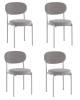 Набор из 4 стульев Stool Group Бриф SN AV 477-C82-7004-K X4 серый каркас светло-серый муар, велюр