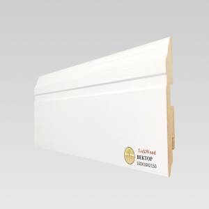 Плинтус МДФ TeckWood Белый Вектор 2150x100x16