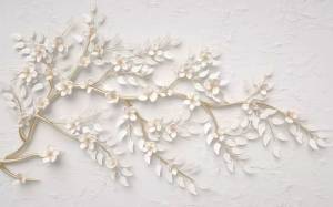 3D Фотообои Artegrafico «Золотая ветка с резьбой» FANT-043 песок