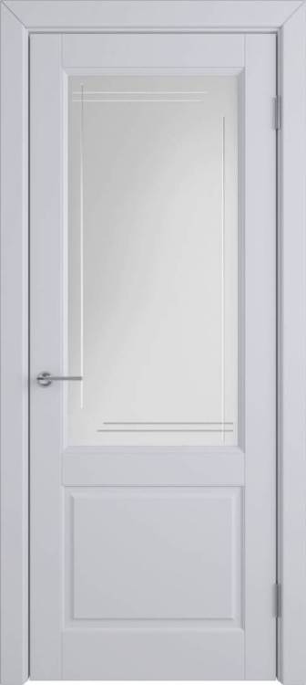 Межкомнатная дверь Владимирская Фабрика Дверей Dorren Cotton стекло Crystal Cloud L 800x2000