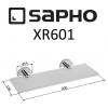 Полка SAPHO X-ROUND стеклянная 300x130 мм, с хромированными держателями фото 2