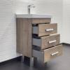 Тумба с раковиной Comforty Никосия 50Н 00-00018024 напольная, дуб темный фото 6