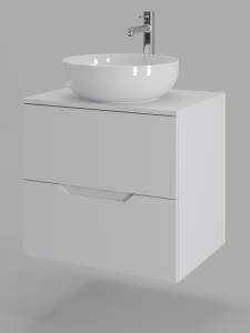 Тумба с раковиной Orange Line Li-60TuwMDF+B07-420W белая матовая, 60 см