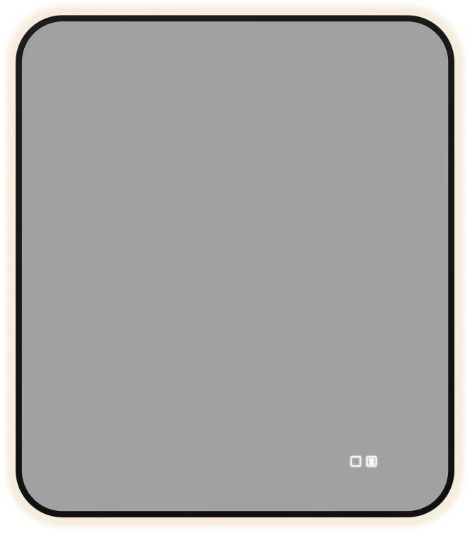 Зеркало Aquanet Контур 00367662 LED подсветка, подогрев, черное, 80x70