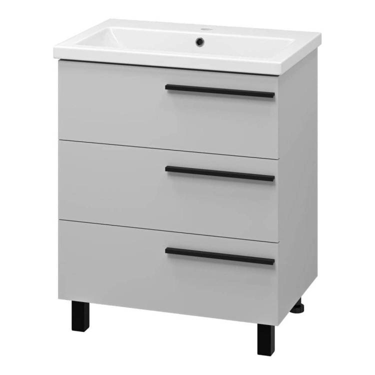Тумба с раковиной Misty Ненси - 70 Серый матовый 72x67x45