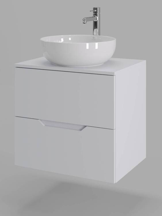 Тумба с раковиной Orange Line Li-60TuwMDF+B07-420W белая матовая, 60 см