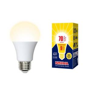Лампа светодиодная Volpe Norma LED-A60-9W/3000K/E27/FR/NR