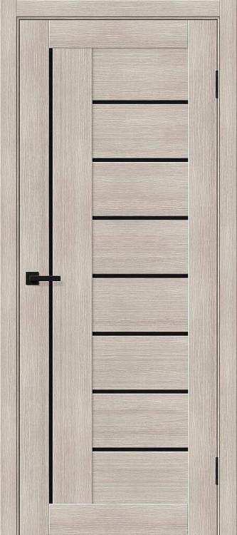 Межкомнатная дверь Bravo Браво-29 полотно Cappuccino Melinga, cтеклянная вставка Black Shine 700x2000
