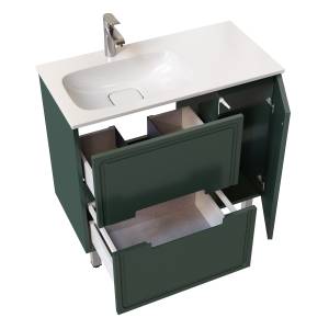 Тумба с раковиной Taliente Cevia TA-MBC-90PR(L)-grigio verde серо-зеленая матовая, 90 см