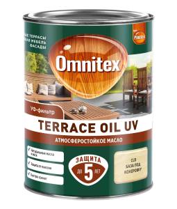 Масло для защиты древесины атмосферостойкое Omnitex Terrace Oil UV бесцветное 0.9 л