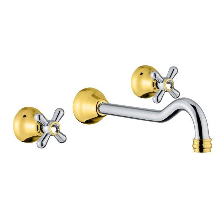 Смеситель для раковины Webert Armony AM750404017 с внутренней частью, хром, золото