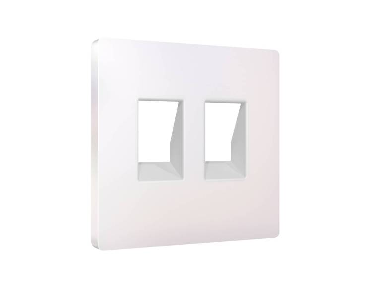 Лицевая панель для двойной компьютерной/телефонной розетки RJ-45/RJ-11 Ambrella Volt Alfa AP2121 жемчуг