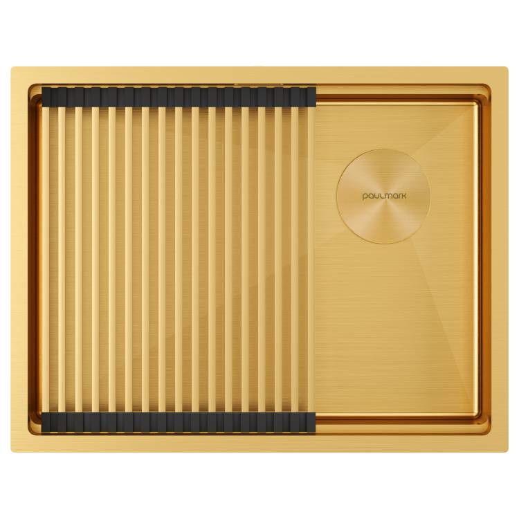 Мойка кухонная Paulmark Next-Pro 58 Uni PM705845-BG Брашированное Золото, 58x45