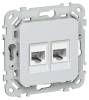 Розетка компьютерная RJ45 2-местная IEK Flite FI-K22-1-K36 жемчуг