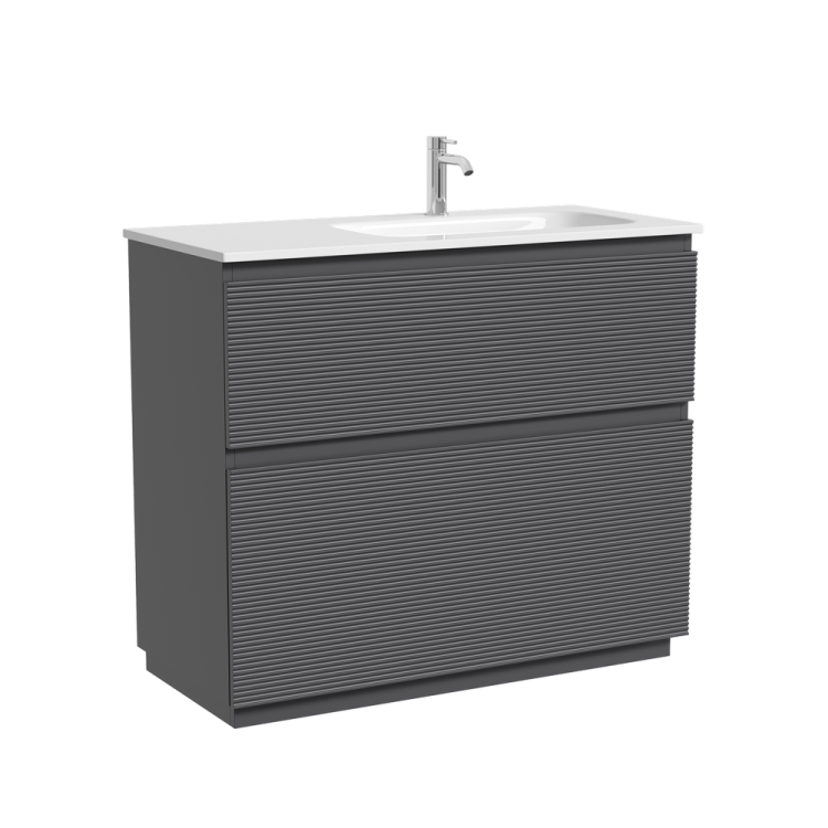 Тумба под раковину Sancos Folk Floor FL100FRGS напольная, 99.5x44.5x85, правая, Grey soft