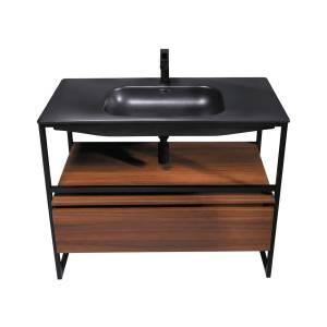 Тумба с раковиной Armadi Art Loft 120 dark wood, напольная