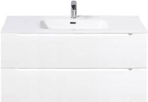 Тумба с раковиной Belbagno Etna ETNA-1200-2C-SO-BL-P 120x45.5x50 Bianco Lucido подвесная с двумя выкатными ящиками, с доводчиками