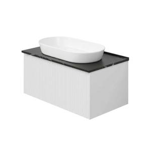 Тумба с раковиной La Fenice Terra Bianco NFNC-01-TER-B-80-3-M-GB белая матовая, 80 см