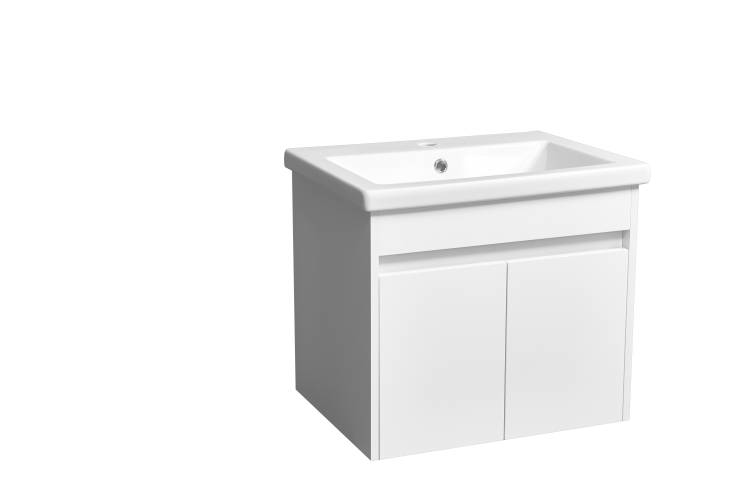 Тумба с раковиной Stella Polar Фаворита 60 SP-00000167 белый, раковина Сомо 60