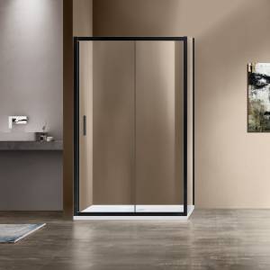 Душевой уголок Vincea Garda VSR-1G1013CLB 1300x1000, профиль черный, стекло прозрачное