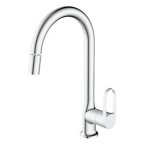 Смеситель для кухни Voda Harbor HR519AR с аэратором на шарнире, хром