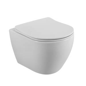 Унитаз подвесной Cezares Stylus-Tor CZR-6601-TH-TOR/CZR-089-SC безободковый, с сиденьем микролифт, белый