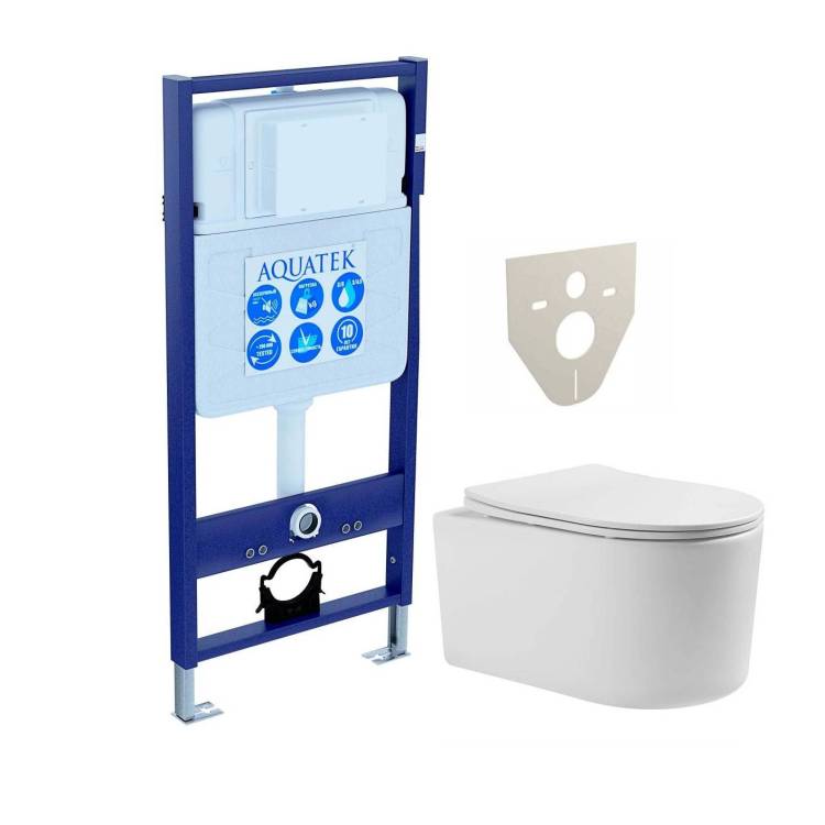 Унитаз с инсталляцией Aquatek Мия с крышкой-сиденьем микролифт