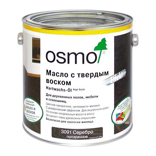 Масло с твердым воском Osmo Hartwachs-Öl Effekt Эффект «Серебро» 3091 серебро 2.5 л