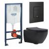 Комплект Grohe GRH939303270 Инсталляция для унитаза Grohe Rapid SL + Унитаз подвесной beWash Bogen безободковый, с сиденьем микролифт, черный матовый