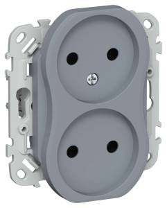 Розетка 2-местная IEK Flite FI-R20-10-1-K35 маренго