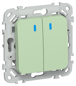 Выключатель 2-клавишный проходной IEK Flite FI-V22-1-10-1-K93 фисташковый