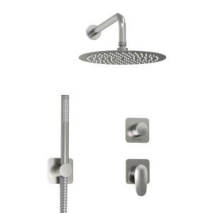 Душевой комплект Wasserkraft Spree A1451.272.097.121.275.100.276 с верхней душевой насадкой, никель, встраиваемый, с лейкой