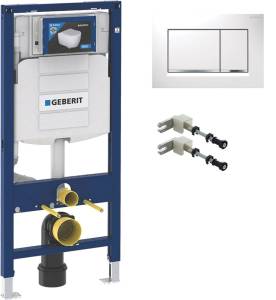 Система инсталляции для унитазов Geberit Duofix UP 320 111.300.00.5 кнопка белая, хром глянцевый
